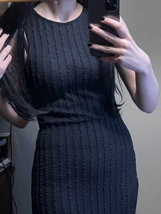 Сукня чорна трикотаж міді М