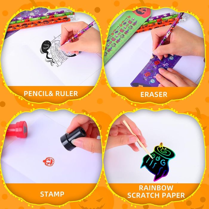 Zestaw upominków Halloween - 24 torebki DIY - 192 el.