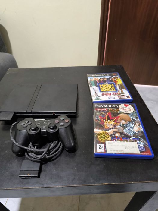 PS2 sem cabos c/comando e jogos