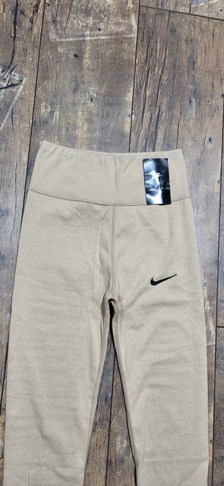 Legginsy beżowe damskie wysoki stan XS S