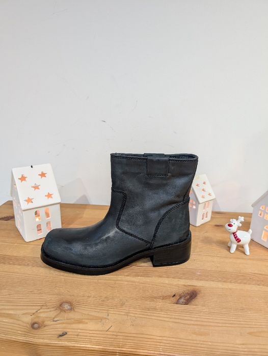 40 zara botki sztyblety skóra typu biker