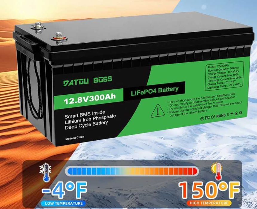 Акумулятор 300 Ah BMS Datouboss літій залізо фосф батарея LiFePO4 12 V