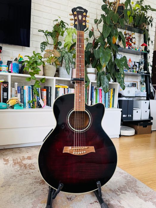 Ibanez AEL20F-TCS – Przepiękny elektroakustyk Jumbo, stan bdb!