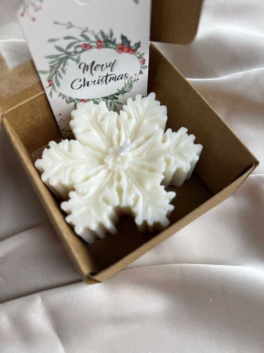 Świeca Śnieżynka z wosku sojowego