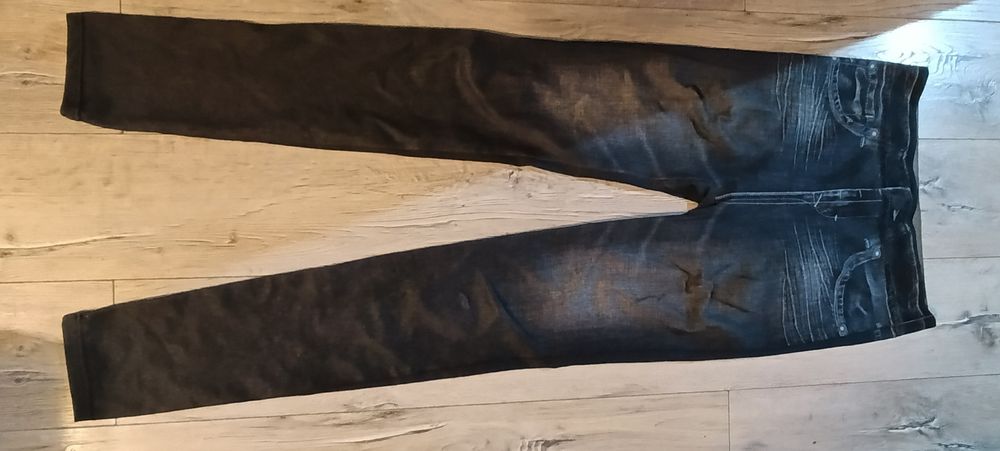 Czarne leginsy typu spodnie jeansowe rozm M-L wymiary na fotkach