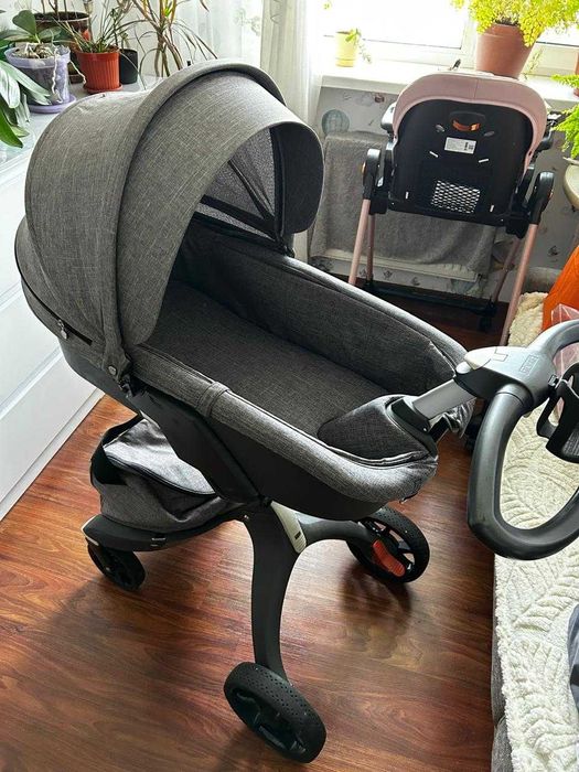 Візок коляска 2 в 1 Stokke Explory v5 колір сірий меланж