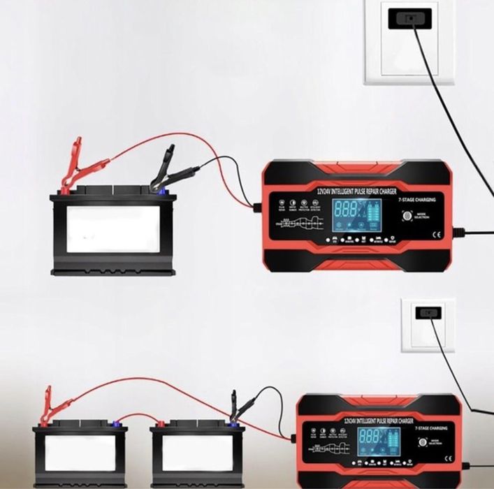Автоматичний зарядний пристрій 12/24V, 10A для акумуляторів