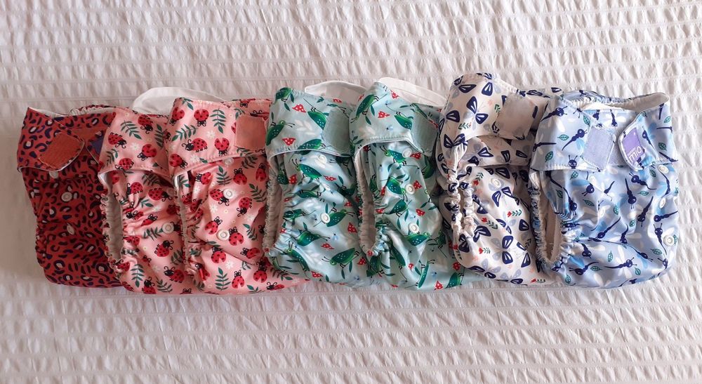 Fraldas reutilizáveis Bambino Mio, Alva Baby, Happy Flute +absorventes