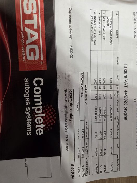 Kompletna instalacja gazowa LPG STAG 400-4 DPI używana