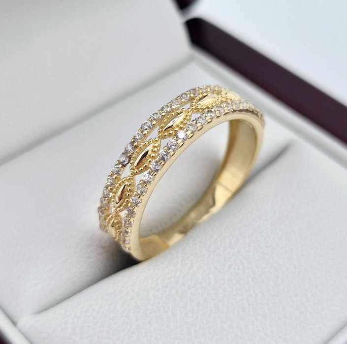 Zjawiskowy złoty pierścionek 2,06g PR.585 14K R.18