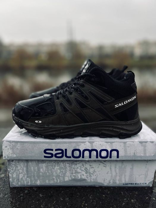 Кроссовки Salomon термо на зиму / кожаные саломоны gore-tex waterproof