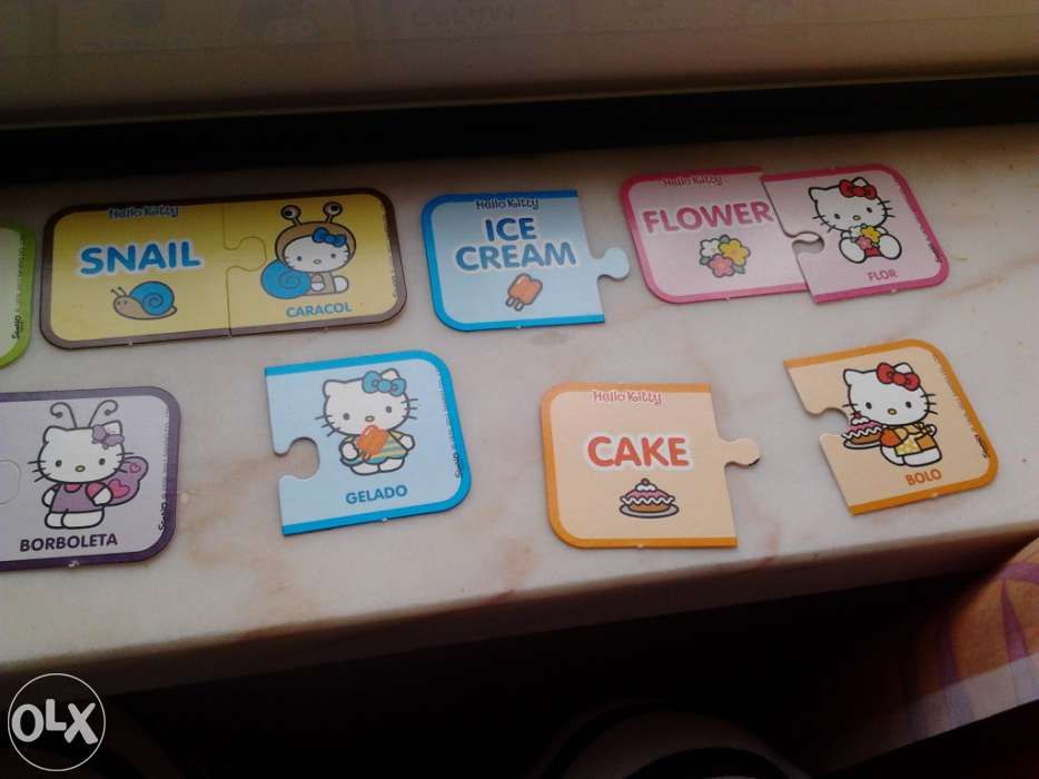 Dvd+Puzzles aprendizagem Inglês Hello Kitty e revistas infantis