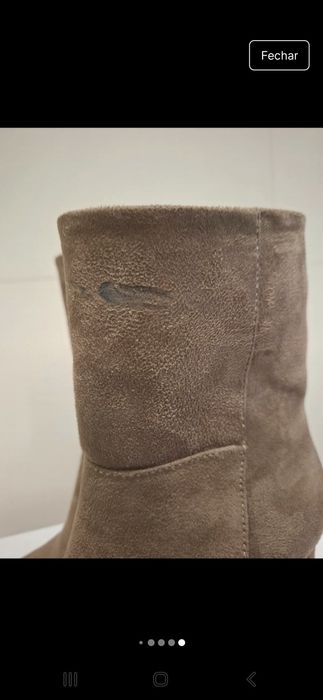Botas camel imitação de camurça