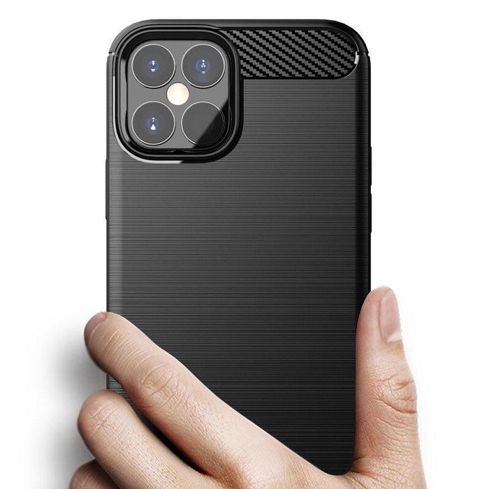 Elastyczne Etui Carbon Case iPhone 12 czarny