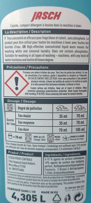 Jasch płyn do prania kolor. 4.3L