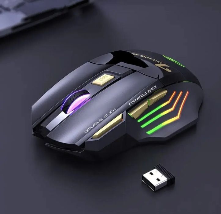 Мишка бездротова ігрова iMICE GW-X7 Black з акумулятором та LED підсвічуванням
