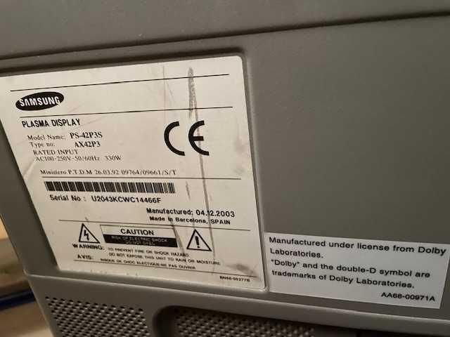 TV Plasma Samsung avariada para peças