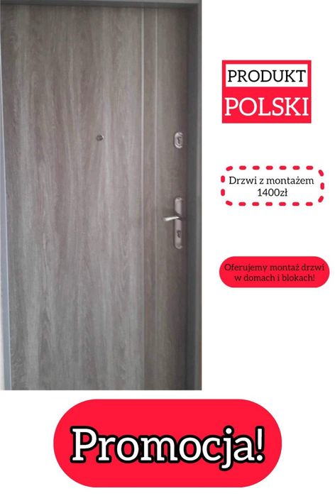 Drzwi zewnętrzne z montażem do bloku od ręki!!