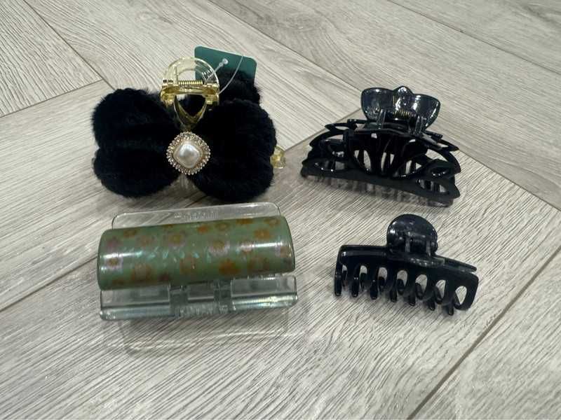 Klamra do włosów spinki eleganckie czarne zestaw 4 szt