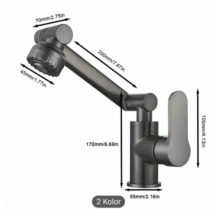 Bateria umywalkowa gietka