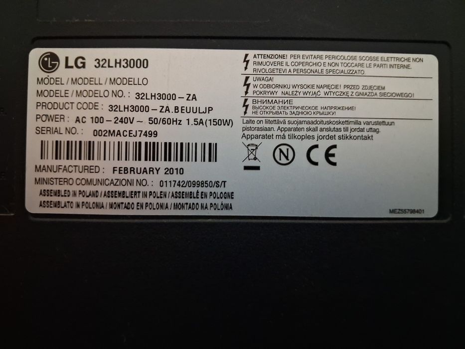 LCD  LG 32 polegadas ( Avaria só liga as vezes)