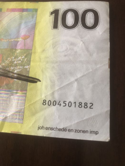 Nota de 100 forins holandesa em bom estado