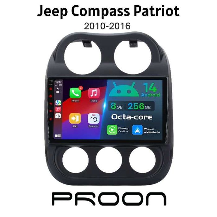 Auto Rádio Jeep Compass Patriot, 2 Din,  Ano 2010 até 2016