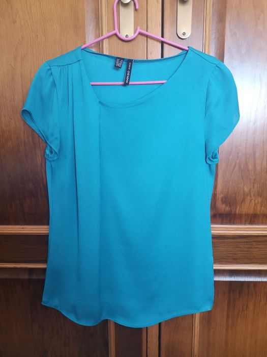 Blusa Mango azul turquesa Tam S
