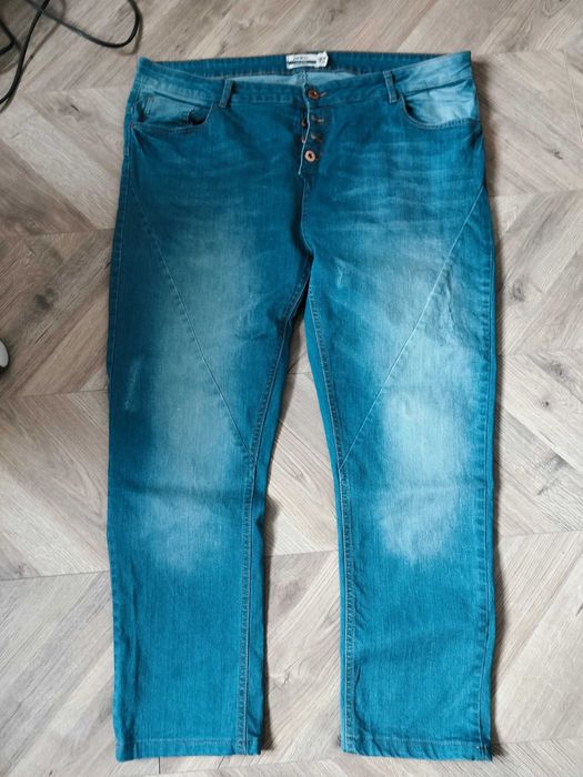 Janina spodnie damskie 46 uciągliwe zgrabne miękki jeans pas104