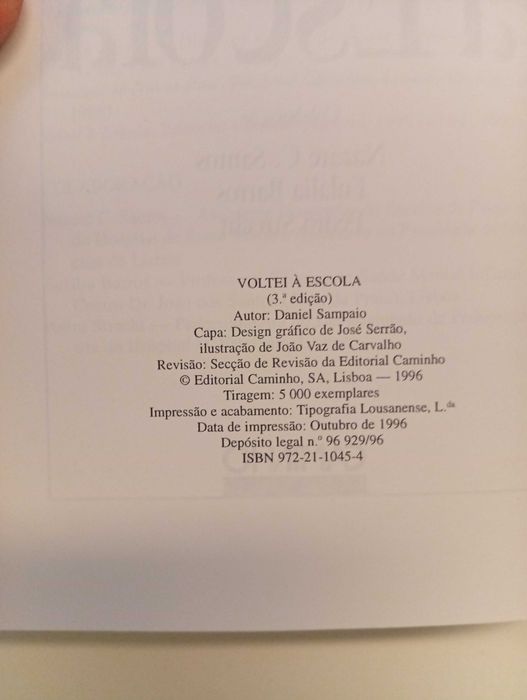 Voltei à escola - Daniel Sampaio