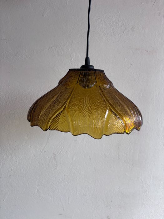 lampa wisząca retro prl miodowa