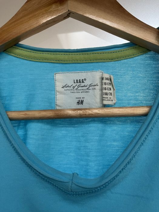 Niebieska dziewczęca koszulka z nadrukiem H&M