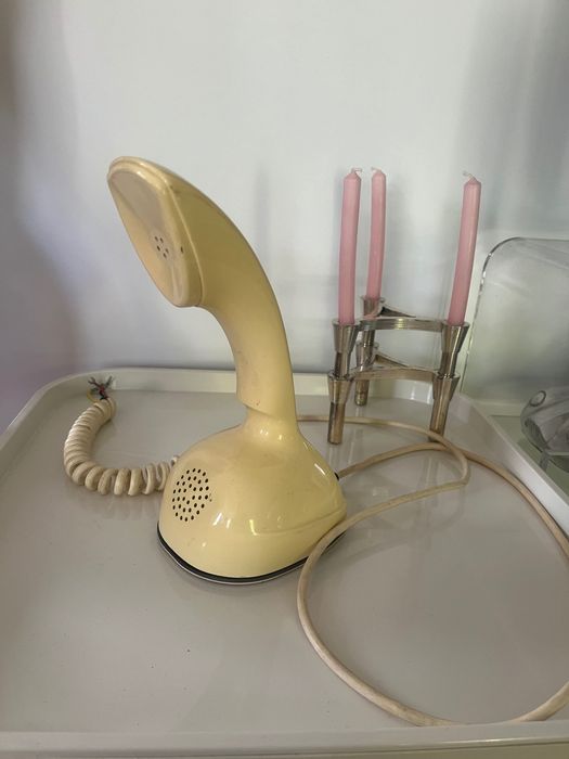 Szwedzki Duński telefon Vintage Ericsson banan lata 60te/70te bakelit