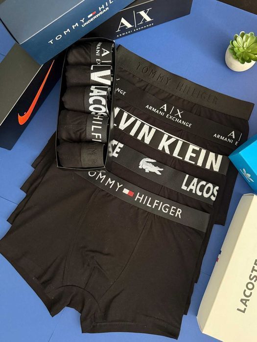 Чоловічі боксери Tommy/Lacoste/CK/AX. Мужские трусы