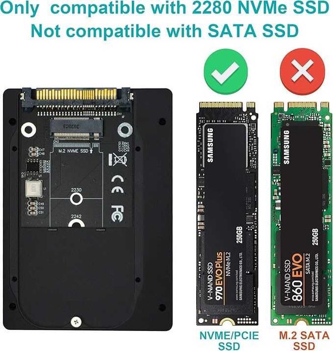 ADWITS Obudowa dysku U.2 na NVMe SSD, U.2