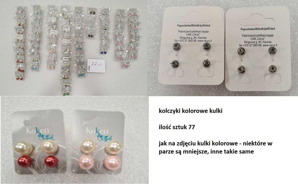 Sztuczna Biżuteria - kolczyki, łańcuszki, bransoletki