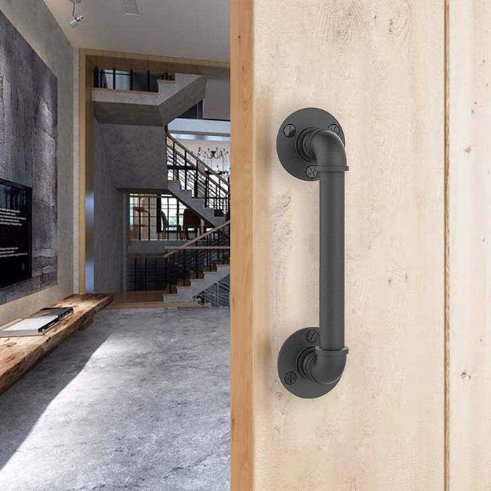 CCJH klamka do drzwi przesuwnych w stylu retro, 1 szt., czarna