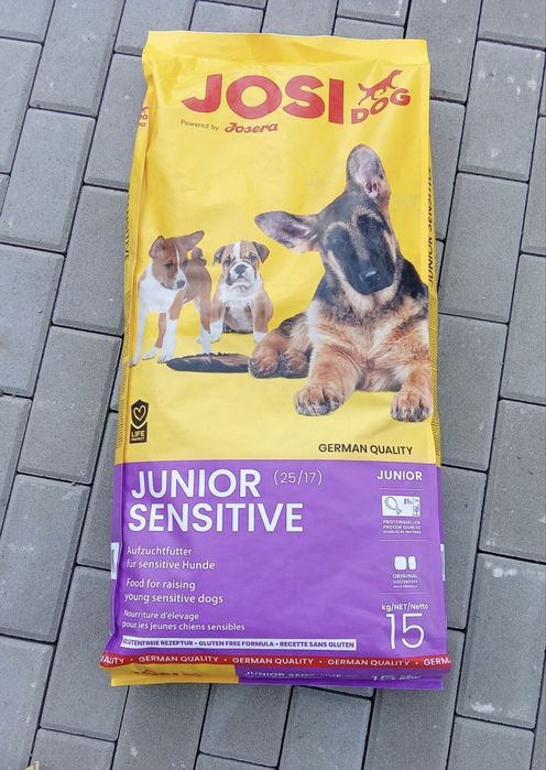 Karma sucha dla psa dla młodych psów JosiDog Junior Sensitive 15 kg