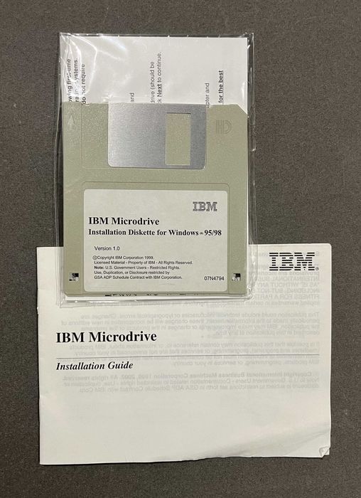 IBM MicroDrive disquete de instalação