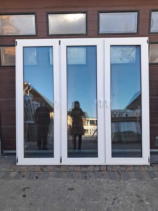 Okno tarasowe trzyskrzydłowe 220X210 pcv okna duże drzwi DOWÓZ KRAJ