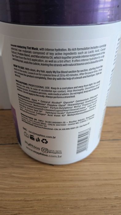 [NOVO/SELADO] Btox Capilar My Phios MyTox Blond 1Kg - Redutor de Volume