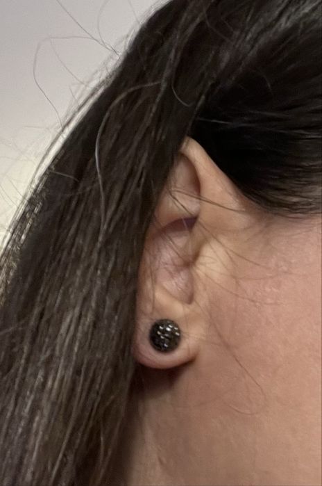 Brincos Cristais Pretos Swarovski