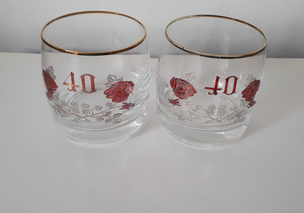 szklanka do whisky na 40 urodziny zdobiona