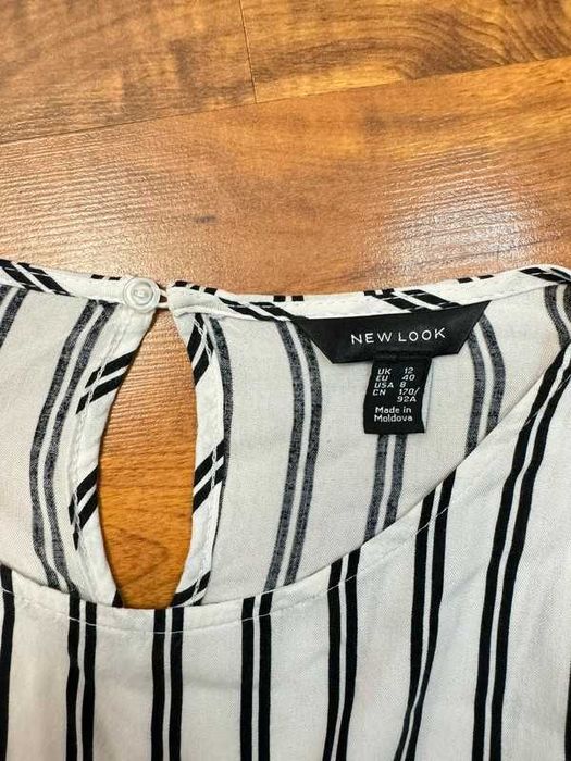 Bluzka wiskozowa biała w paski bluzeczka New Look rozmiar 40 L