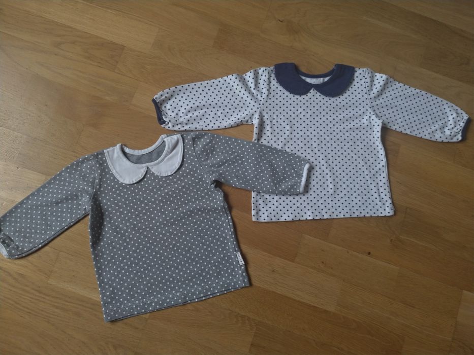 Bluzki z kołnierzykiem r. 80/86