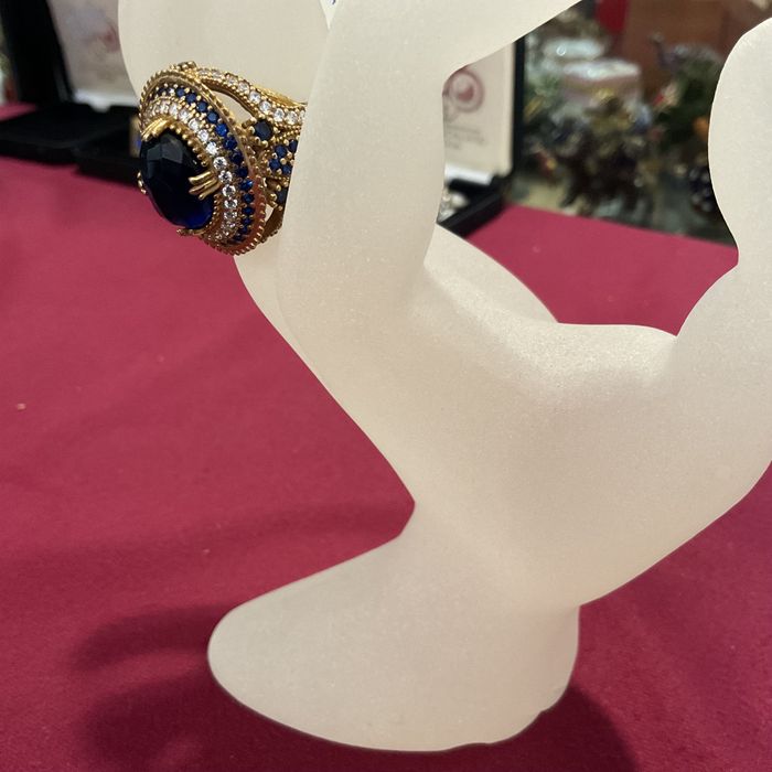 Anel em prata com banho de ouros medi,23 mm