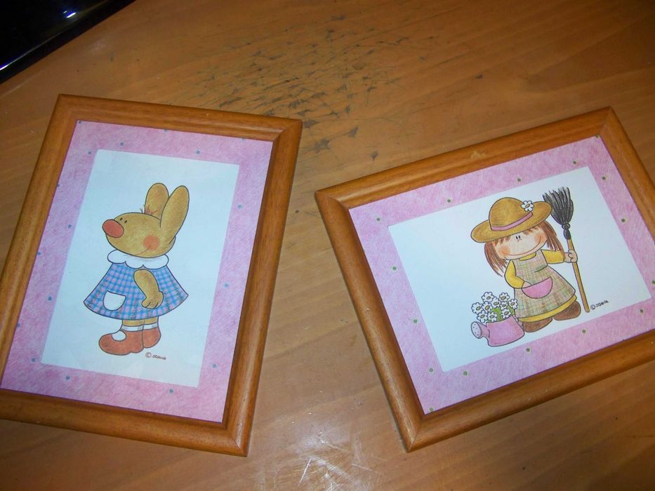 46 quadros decorativos para criança em molduras em madeira e vidro 27 cm x 21 cm