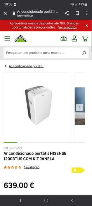 Ar condicionado portatil hisense com comando novo