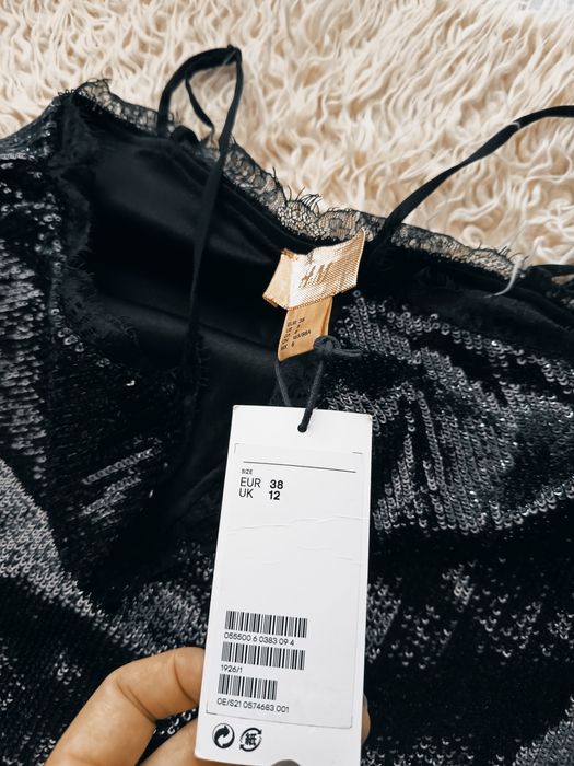 Mała czarna h&m 38 cekiny