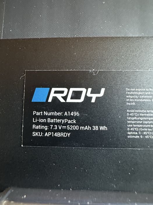 Акумулятор для ноутбука RDY A1377 A1405 A1496 для Apple MacBook Air